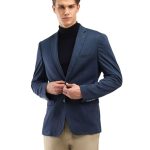 Notch Lapel Collar Knit Blazer
