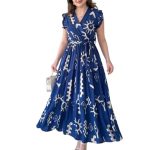 Dress for Women Western Maxi Style, Indo Western Dresses, One Piece Long Gown, A Line Flared Pattern, Ethnic Look Outfit for Women