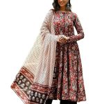 Women Printed Anarkali Kurta and Pant Set with Dupatta