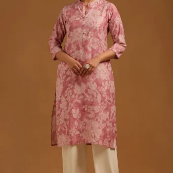 Pink Desert Storm Floral Kurta