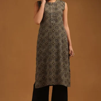 Green Rayon Ethnic Motifs Kurta