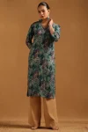 Teal Rayon Ethnic Motif Kurta With Mirror Work ✦ Fresh Pick 2 bought this week.