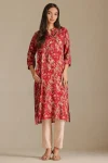 Fuchsia Muslin Floral Print Kurta