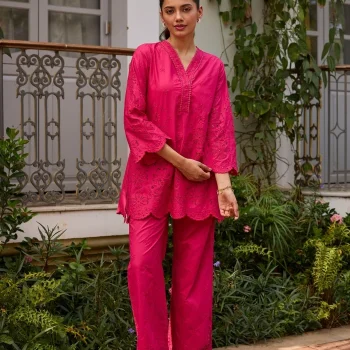 Ishara Supima Cotton Fuschia Co-ord set