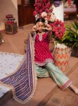 Sugandh Pima Satin Fuchsia Kurta With Farshi Salwar
