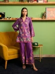 Zuni Pima Satin Purple Printed Co-ord set