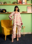 Ruhaana Cupro Satin Off White Co-ord Set