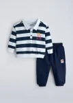 Striped Pure Cotton Jogger Set