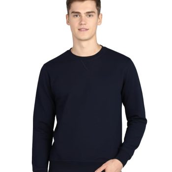 Alan Jones Clothing Men's Crew Neck Solid Pure Cotton Sweatshirt