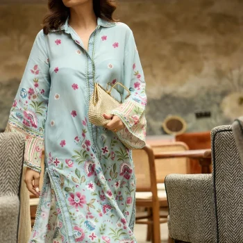 Cormac Lawn Printed Blue Co-ord Set