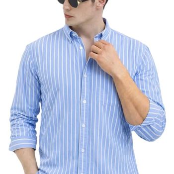 U TURN Men's Casual Printed Striped Stylish Latest Formal Plus Size Shirt for Men