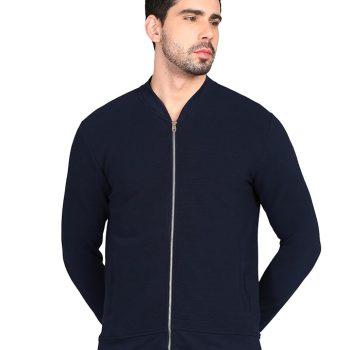 Men's Cotton Blend Regular Solid Corduroy Front Zipper Jacket