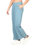 Women's Straight Fit Mid Rise Solid Stretch Waffle Straight Pants