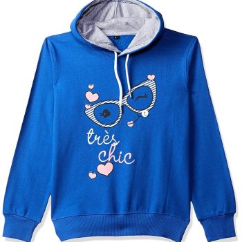 Girl's Cotton Hooded Neck Regular Fit Hoodie