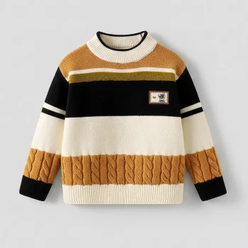 Striped Textured Ribbed Sweater