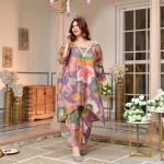 Madhurima- Orchid Purple Floral Assymetrical Modal Viscose Co-ord Set