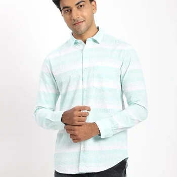 Men's Striped Full Sleeves Cotton Shirt