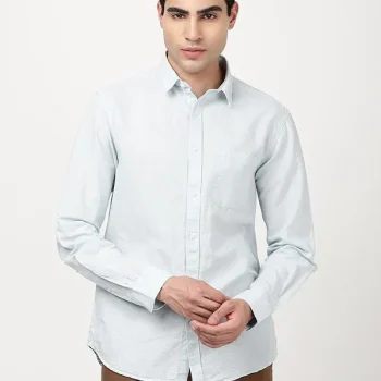Men's Solid Full Sleeves Cotton Blend Shirt