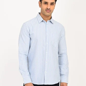 Men's Striped Full Sleeves Cotton Shirt