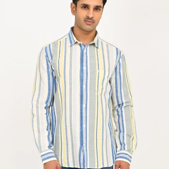Men's Striped Full Sleeves Cotton Blend Shirt