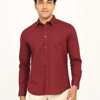 Men's Solid Full Sleeves Cotton Blend Shirt