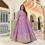 Kaju Katli- Periwrinkle Purple Embroidered Georgette Anarkali Set