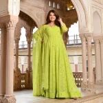 Citrus Radiance Georgette Embroidered Anarkali Set