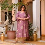 Mishri- Pearly Purple Floral Print Modal Viscose Blend Kurta