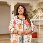 Cookies and Cream- Off-white Abstract Printed Pure Cotton Kurta