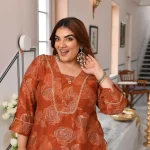 Gunjan-_Burnt_Orange_Floral_Printed_Viscose_Kurta-1.webp