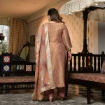Radha- Rosy Brown Pure Tissue Silk Banarasi suit set