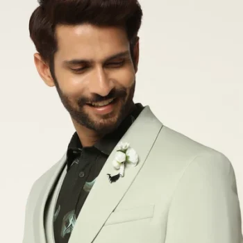 Three Piece Mint Textured Formal Suit - Steddle