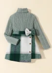 Turtle Neck Checkered Skirt Set