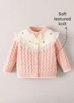 Lace Collar Cable Knit Sweater