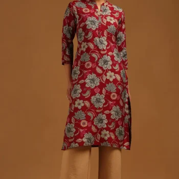 Black Desert Storm Floral Kurta