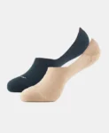 Compact Cotton Stretch No Show Socks with StayFresh Treatment - Black & Skin