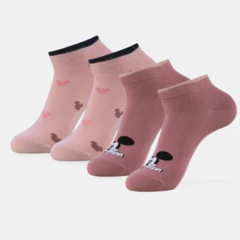 Disney Compact Cotton Stretch Ankle Length Socks with StayFresh Treatment - Wistful Mauve & Pale Mauve